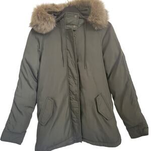 Old Navy Frost Free Utility Parka Faux Fur Hood Crocodile Tears Jacket Sz S